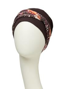 Shakti Turban I Chocolate With Garden Pinks I Christine Headwear