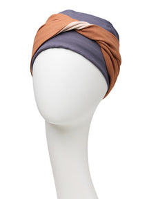 Mary V Turban I Grey Cappuccino Mix I Christine Headwear